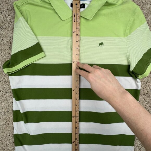 Banana Republic Polo Shirt Mens Large Green Striped Adult Casual Cotton S/S - Picture 6 of 8